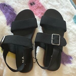 MIA Black Sandals with Silver Buckle